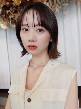 トリコ ショップアンドヘアサロン(tricot shop hair salon) シンプル外はねボブ/シースルーバング◎ブラウンカラー