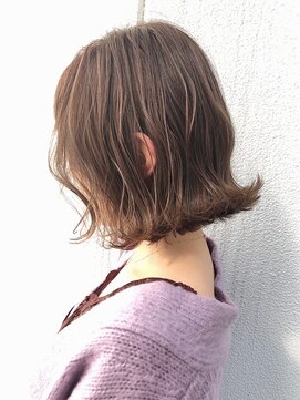 アルバム 新宿(ALBUM SHINJUKU) ミルクティーハイライトボブ_セミウェットウェーブ_ba253733