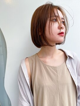 モリオ フロム ロンドン 大宮2号店(morio from London) 【なかじま ひびき】オレンジベージュ×ワンレンボブ