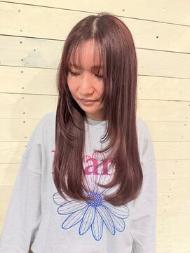 ルノン(LUNON) レイヤーカット/ピンクベージュ/ブリーチカラー