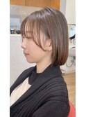 大人30代40代白髪ぼかし切りっぱなしボブナチュラルブラウン
