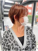 20代30代秋冬暗髪カラーレイヤーボブパーマ小顔ショート