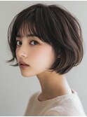 【水素ケアカラー】白髪ぼかしハイライトベージュ×大人ショート