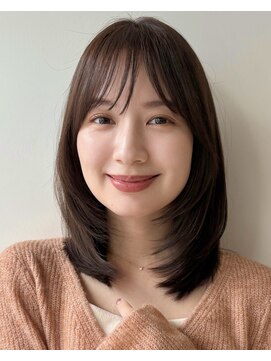 ガーデン 銀座(GARDEN) ミディアムレイヤー/小顔/ココアベージュ/シースルーバング/銀座