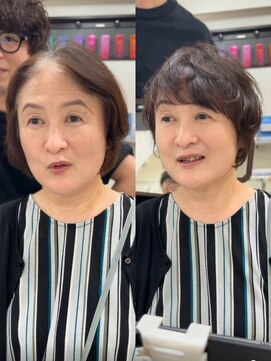 メモリーズ 銀座(Memories) 似合わせショート白髪ぼかし脱白髪染めレイヤー40代50代60代下村
