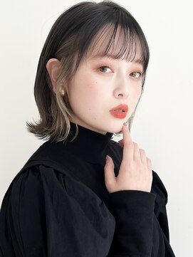 リヤン 表参道(lyann) イメチェン小顔艶感うる艶髪黒髪外ハネボブココアベージュ