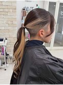 ツーブロックポニーテール
