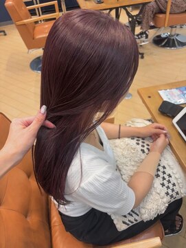 ユニ バイ マグ 長野店(Uni.by Mag) "ピンクカラー" 透明感ブリーチなしピンク