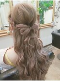 リボンハーフアップ