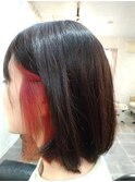 インナーカラーワンレングスボブ