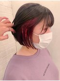 インナーカラー/艶感/ラインボブ/インナーピンク by マツモト