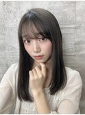 クアンクヘア_ヘルシースルーバング×ショコラアッシュ