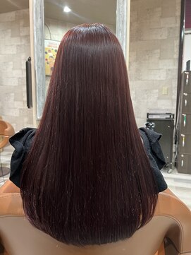 ハコ(H.A.Co) NOブリーチのワインレッドカラーです。