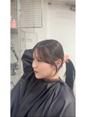 顔まわりカット/顔まわり地毛風ストレート