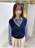 ブリーチなしピンクカラー【天白美容室sept.】