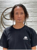 サーフカールグランジパーマサマーミディアム刈り上げスタイル