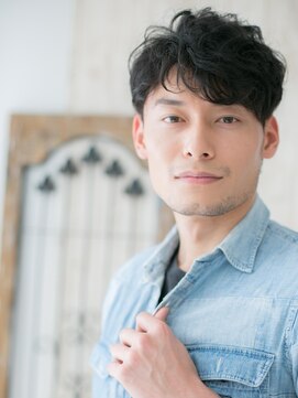 モッズヘアー メン 戸田公園店(mod's hair men) 30代40代ツーブロック波巻きパーマ黒髪ショートg戸田公園