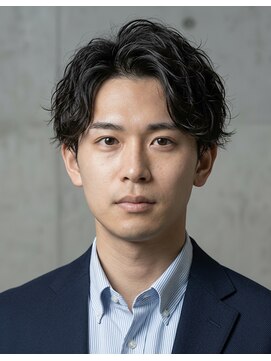 メンズ個室サロン ALL DAY HELLO'S 草津店 20代30代40代50代60代 メンズビジネスサイドバングパーマ#16