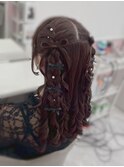 髪リボンハーフツイン☆