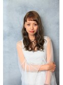 透明感ベージュカラー☆アシメバング☆小顔セミロング