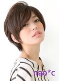 【奈良/富雄nao*c】丸みシルエットの柔らかくせ毛風ショートヘア