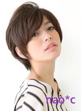 ナオシ トレス 富雄店(nao*c tres) 【奈良/富雄nao*c】丸みシルエットの柔らかくせ毛風ショートヘア