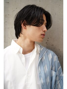 ロミーオム 本厚木(ROMMY. Homme) マッシュショート/黒髪センターパート　ROMMY.Homme
