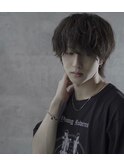前髪長めマッシュウルフ 緩めスパイラル