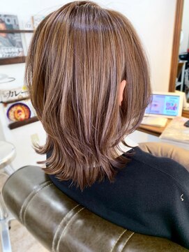 マリアバイアフロート(Maria by AFLOAT) 【添田】ウルフ！外ハネくびれヘア　くびれボブメルティーカラー