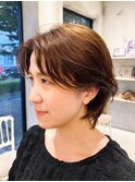 ダブルカラーミルクティーベージュカラーケアブリーチ韓国ボブ
