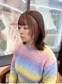 顔まわりウルフと春色デザインカラー
