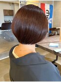 丸みショート 縮毛矯正 髪質改善ストレート  30代40代 艶感