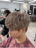 熊本メンズカラー　ハイトーンカラー　ミルクティーカラー