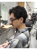 メンズショートパーマツイストスパイラルパーマ大阪心斎橋