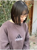 花田ミニボブダークアッシュ暗めカラーグレージュ下北沢オリーブ