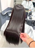 外ハネボブ美髪ワイドバング髪型セミロング切りっぱなしボブ