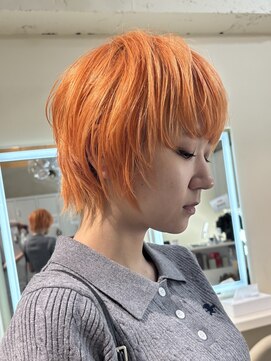 テン バイ アンブルリュクス 池袋(teN +by ambleluxe) アプリコットオレンジ/ブリーチ/ダブルカラー/池袋