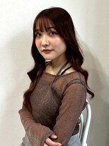 アンニュ(annuy)&nbsp;前髪カット ブラウンカラー 韓国風巻き 顔周りレイヤー 20代