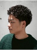 MEN'S/ベリーショート×ピンパーマ/短髪/テーパーフェード