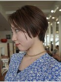 大人ハンサムショートとブリーチなし透明感カラー♪