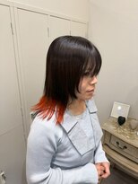 ロッカ(ROCCA)&nbsp;デザインカラー外ハネ×差し色レッド