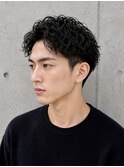 爽やかメンズショートツーブロックパーマ