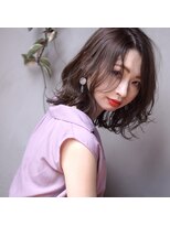 アトリエ フェム(atelier.fem)&nbsp;[atelier.fem]抜け感ミディアムパーマ×ツヤ感モーブグレー