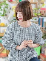 カバーヘア ブリス 上尾西口店(COVER HAIR bliss) ■ショコラベージュ切りっぱなし小顔ボブ52-7★上尾20代30代40代