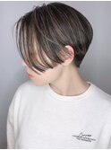 【morio 原宿】外国人風ハンサムショートプラチナハイライト