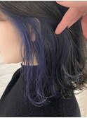 インナーカラー×ブルー×ボブ×レイヤーカット【柏】