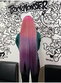 【派手髪】スーパーロング ピンクから紫のグラデーション