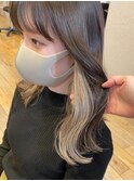 インナーカラーくびレイヤーハッシュカットフルバング