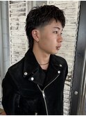 スパイキーショート×テーパーフェード/ブルーブラック