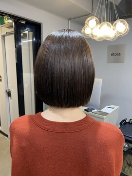 エトラ 渋谷店(etora) 前髪 外ハネボブ チェリーブラウン ミニウルフ"